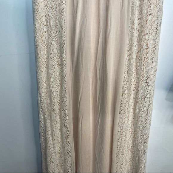 Pale Pink Embroidered Lace Maxi Dress Small - Picture 4 of 6